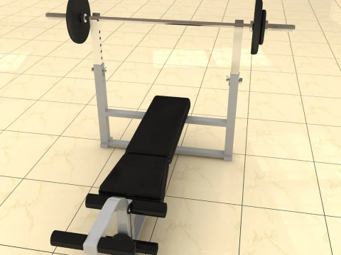 Weight Lifting Bench 3D Model