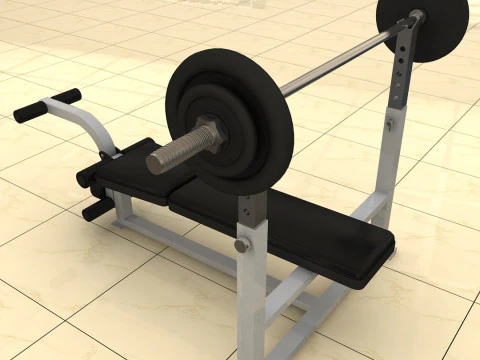 Weight Lifting Bench 3D Model