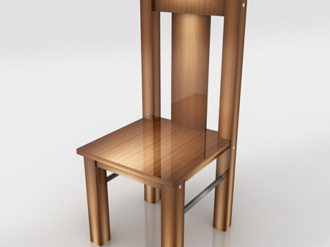 木椅 3D 模型