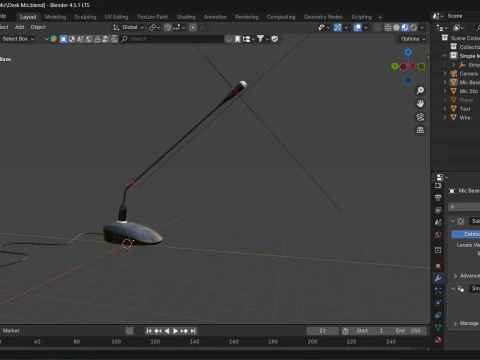 Desktop Microphone 3D Model