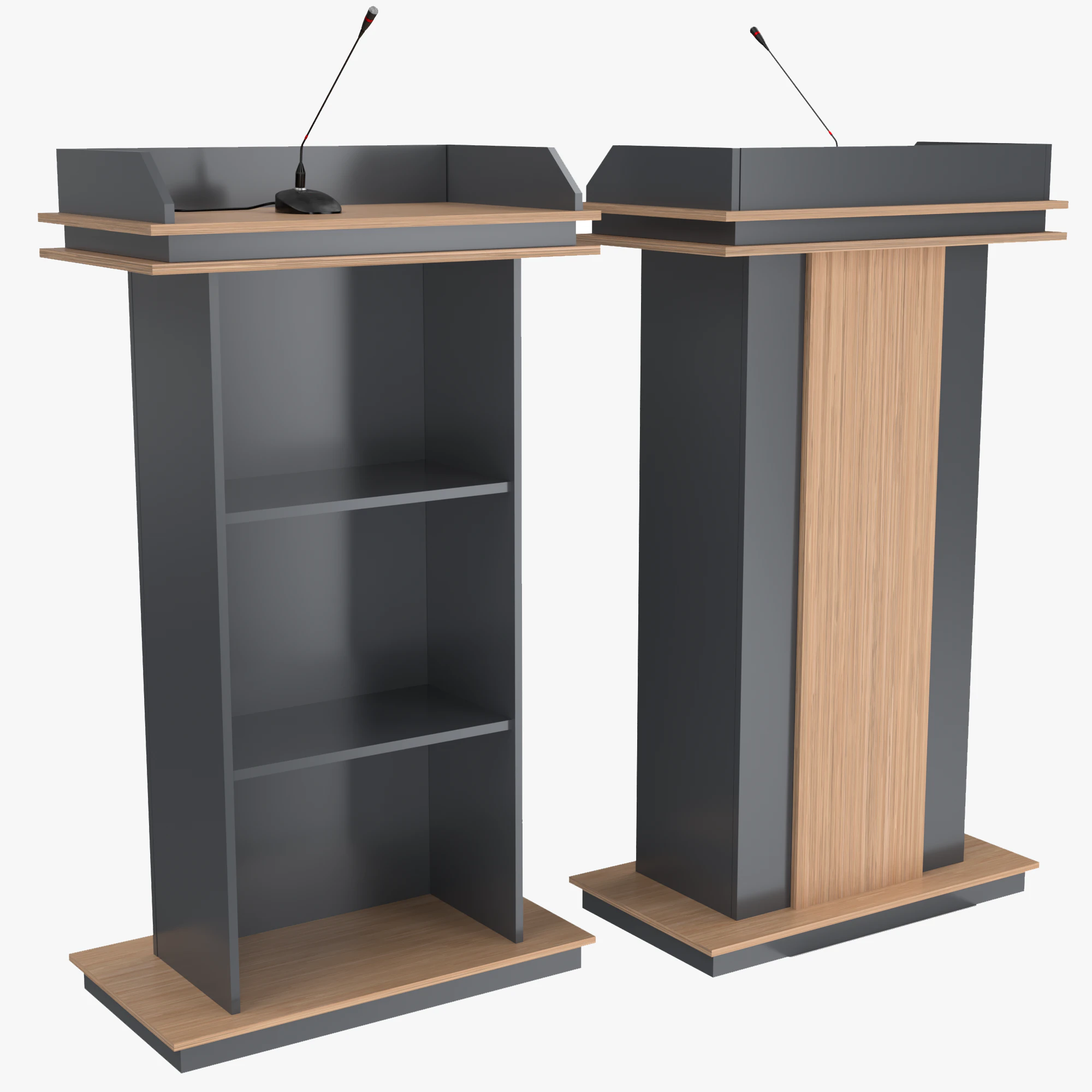 Lectern with Mic 3D Model .c4d .max .obj .3ds .fbx .stl .blend 