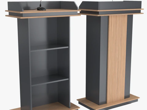 Mikrofonlu K&uuml;rs&uuml; 3D Model