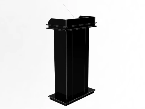 Lectern with Mic 3D Model
