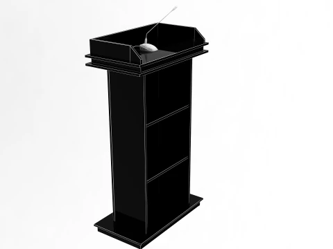 Lectern with Mic 3D Model