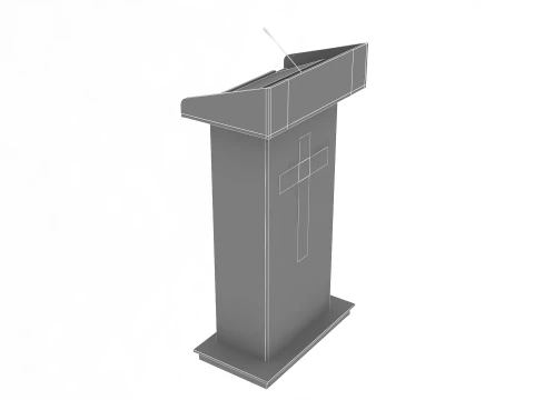 Podium with Mic 3D Model