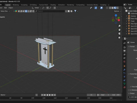 Pulpit - Lectern 3D Model