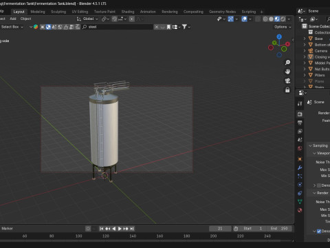 Tangki Fermentasi Model 3D
