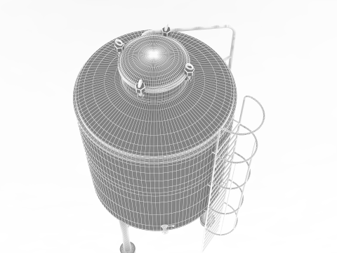 Tangki Fermentasi Model 3D