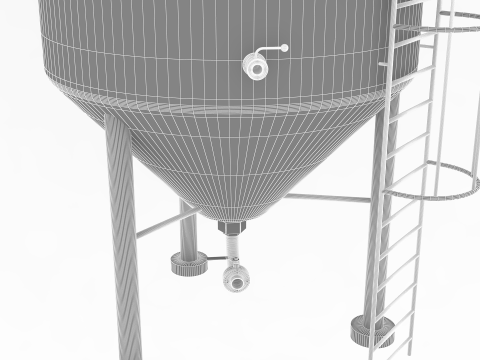 Tangki Fermentasi Model 3D