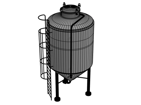 Tangki Fermentasi Model 3D
