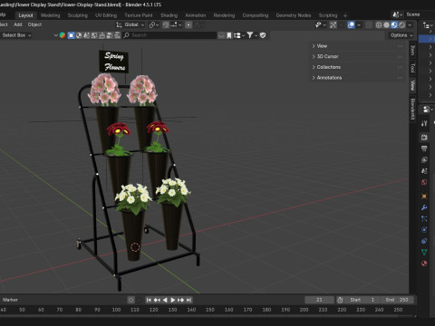 Flower Display Stand 3D Model