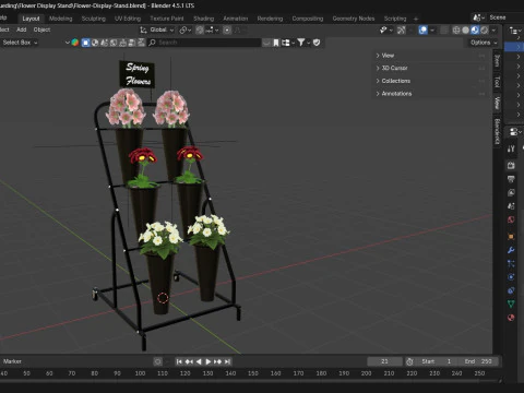 鲜花展示架 3D 模型