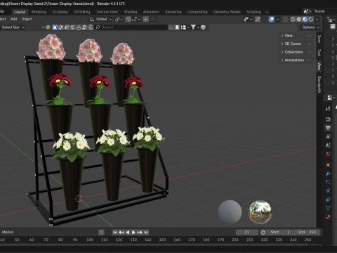 Flower Display Stand 3D Model