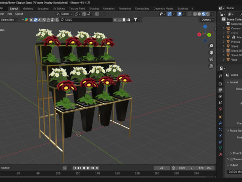 Flower Display Stand 3D Model