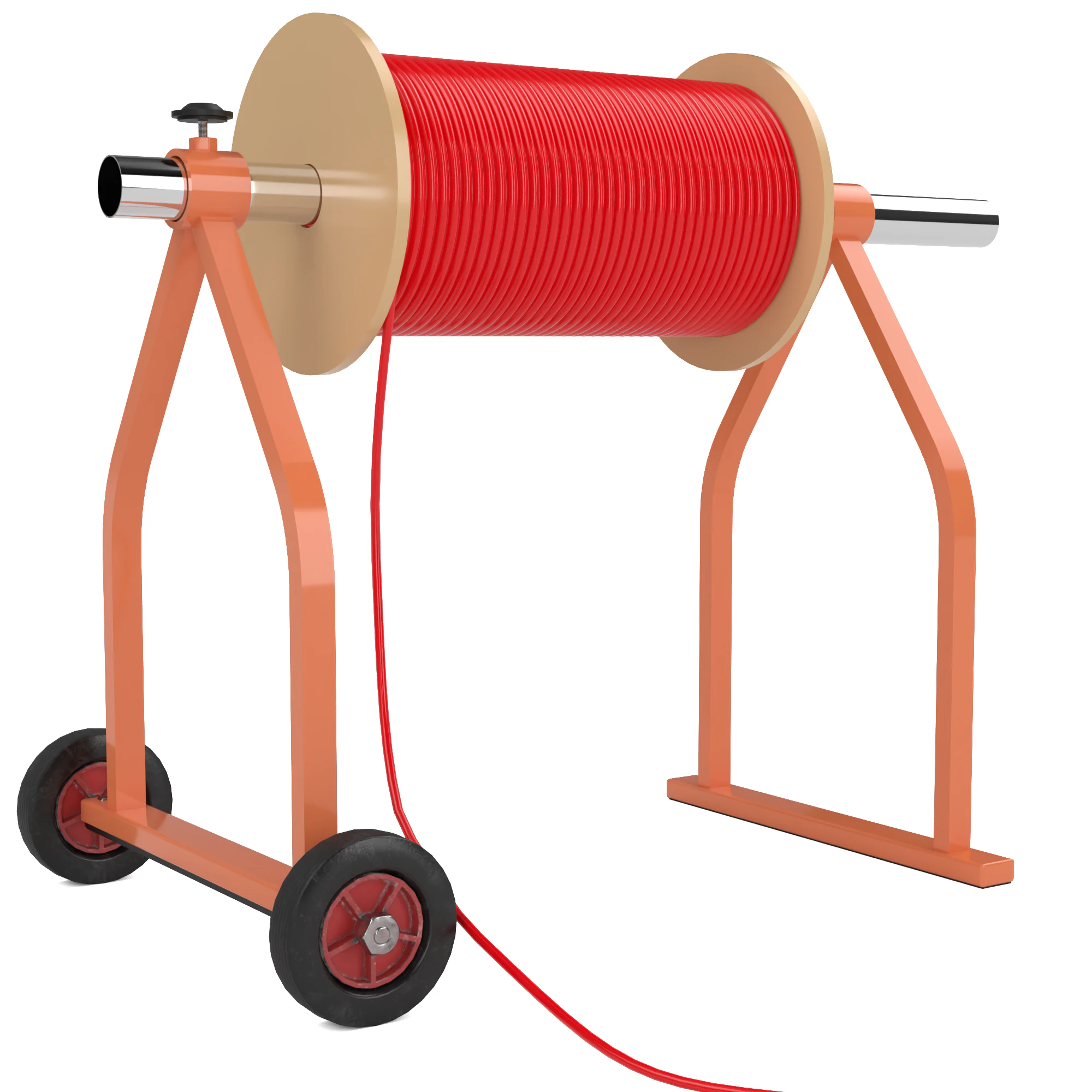 Industrial Wire Roll Trolley 3D Model .c4d .max .obj .3ds .fbx .stl .blend 