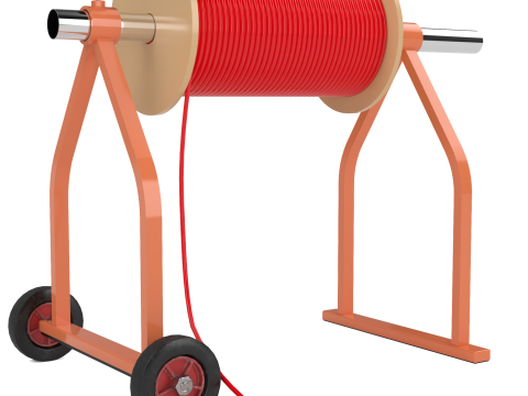 Industrial Wire Roll Trolley 3D Model