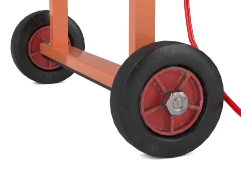 Industrial Wire Roll Trolley 3D Model