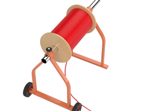 Industrial Wire Roll Trolley 3D Model