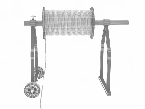 Industrial Wire Roll Trolley 3D Model