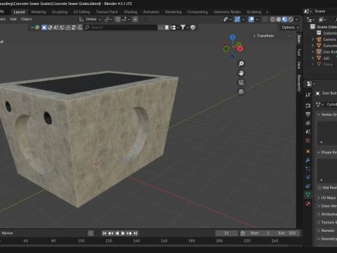 Concrete Drain Inlet 3D Model