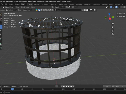 Concrete Drain Inlet 3D Model