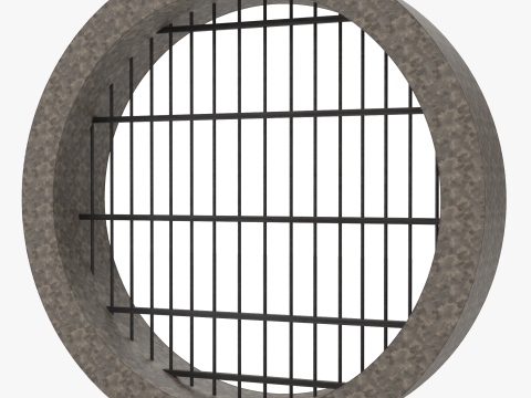 Estrutura de infraestrutura grelha arqueada de concreto cinza velho Modelo 3D