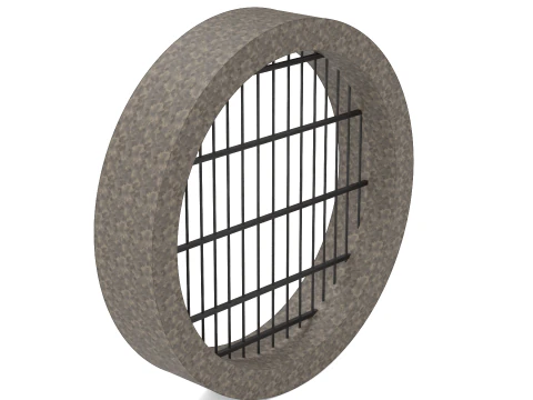 Infrastructure Structure Concrete Arched Grate Grey Old 3D Model