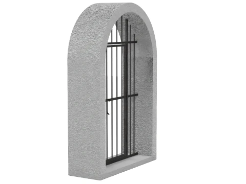 Infrastructure Structure Concrete Arched Grate 3D Model