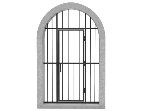 Infrastructure Structure Concrete Arched Grate 3D Model