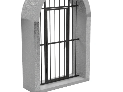Infrastructure Structure Concrete Arched Grate 3D Model