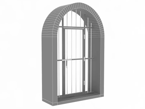 Infrastructure Structure Concrete Arched Grate 3D Model