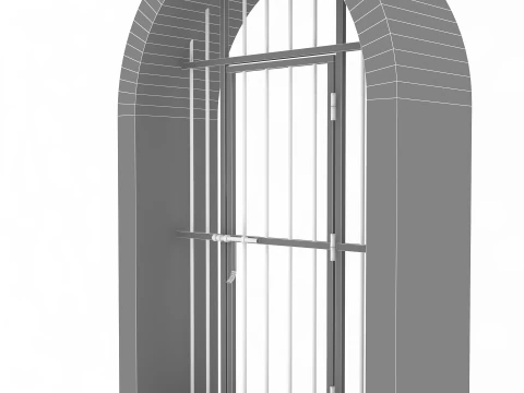 Infrastructure Structure Concrete Arched Grate 3D Model
