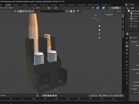 Cups Organizer Dispenser 3D Model