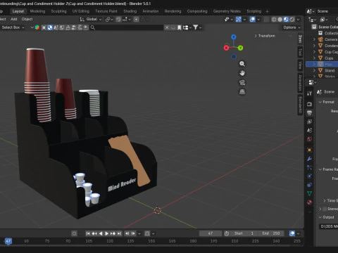 Cups Organizer Dispenser 3D Model