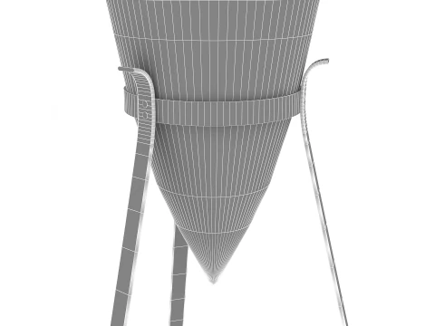 Antiqued Greek Terracotta Amphora on Metal Stand 3D Model