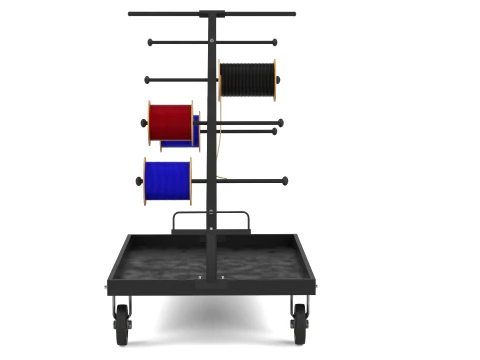 Industrial Wire Roll Trolley 3D Model