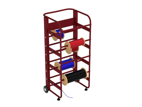 Industrial Wire Roll Trolley 3D Model
