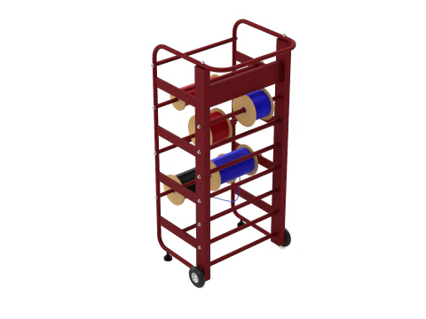 Industrial Wire Roll Trolley 3D Model