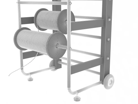 Industrial Wire Roll Trolley 3D Model