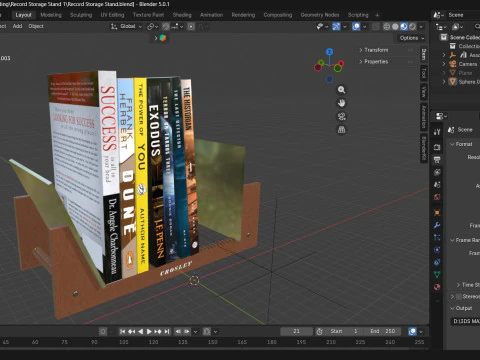 Record Storage Stand 3D Model