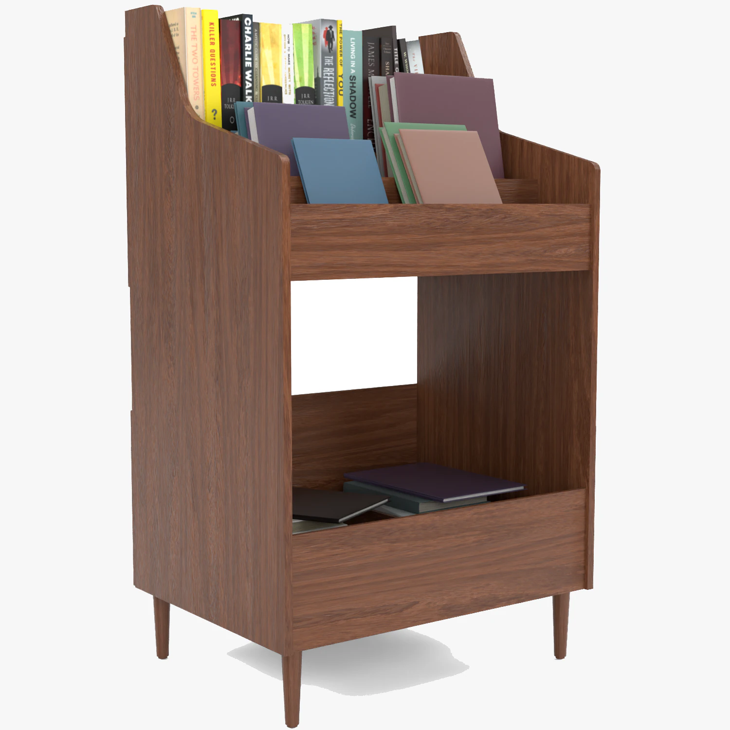 Book Record Storage Stand 3D Model .c4d .max .obj .3ds .fbx .stl .blend 