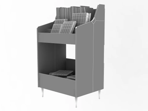 Book Record Storage Stand 3D Model