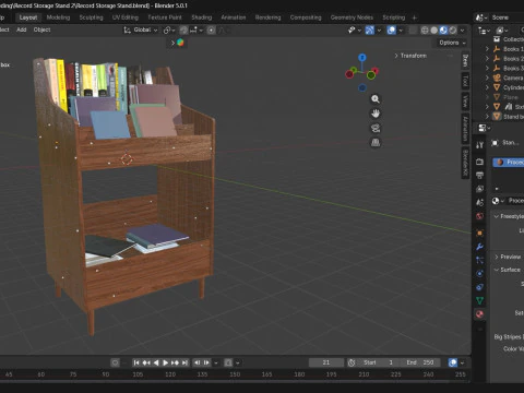 Book Record Storage Stand 3D Model