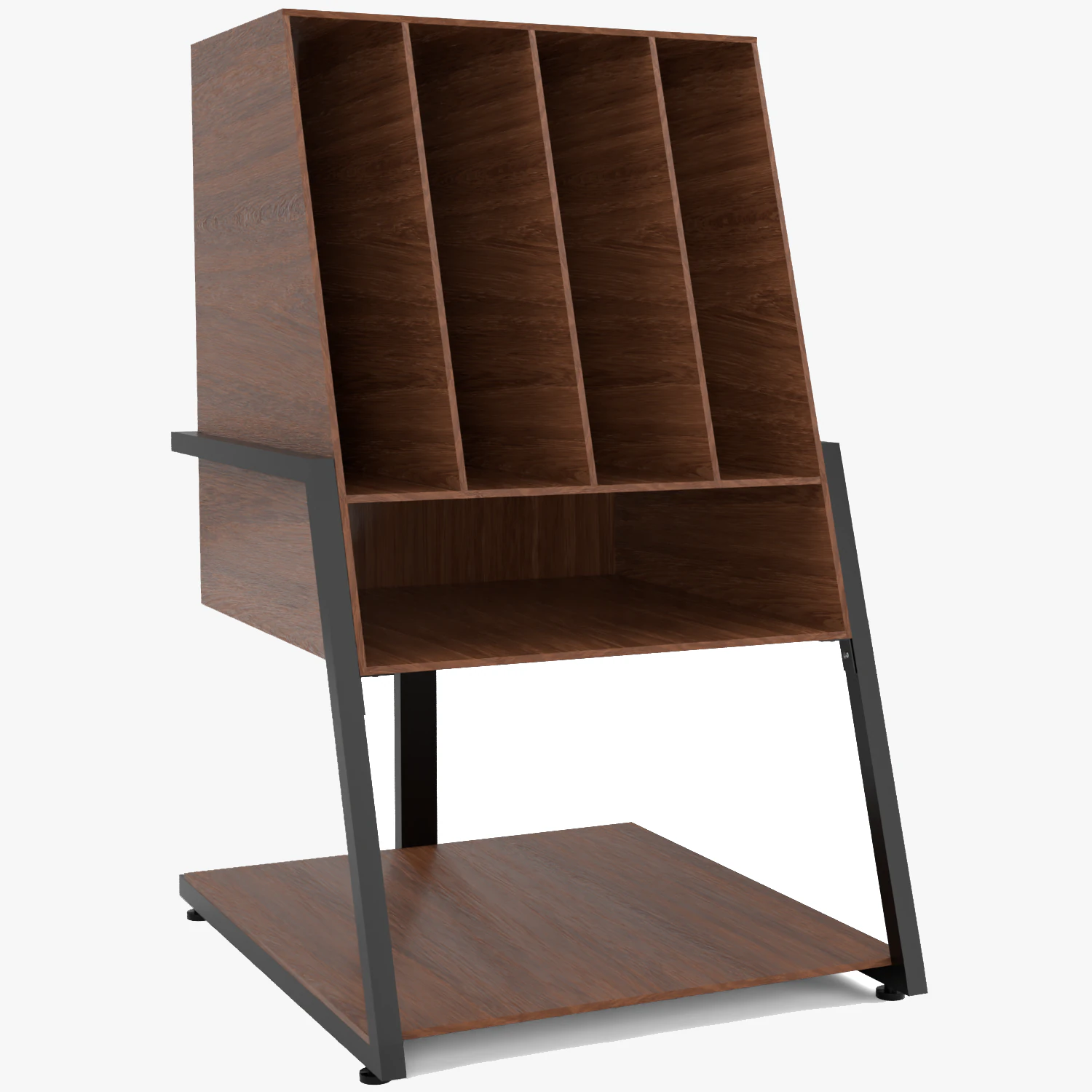 Books Record Storage Stand 3D Model .c4d .max .obj .3ds .fbx .stl .blend