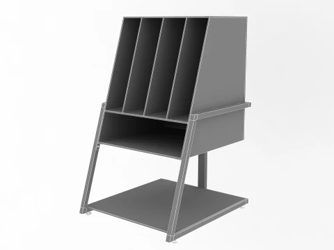 Books Record Storage Stand 3D Model