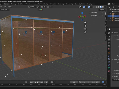 Books Record Storage Desk 3D Model