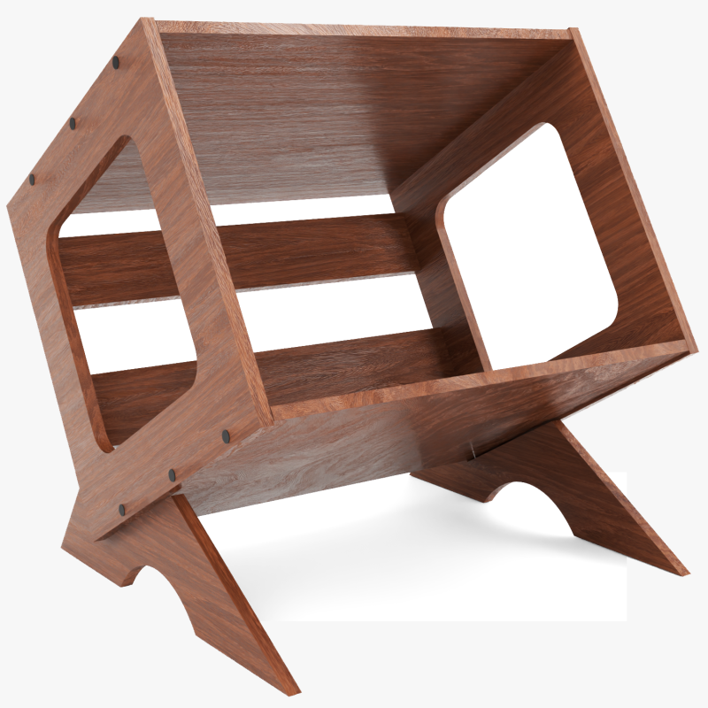 Books Record Storage Stand 3D Model .c4d .max .obj .3ds .fbx .stl .blend 