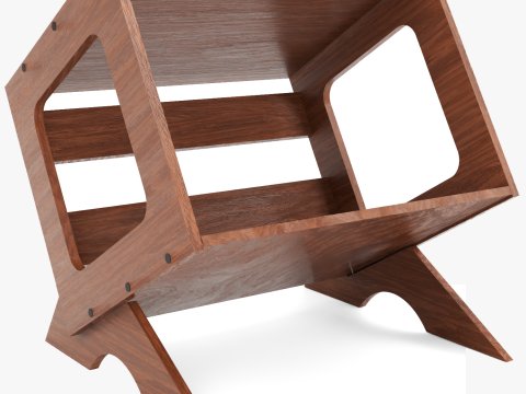 Boeken Opbergstandaard voor platen 3D Model