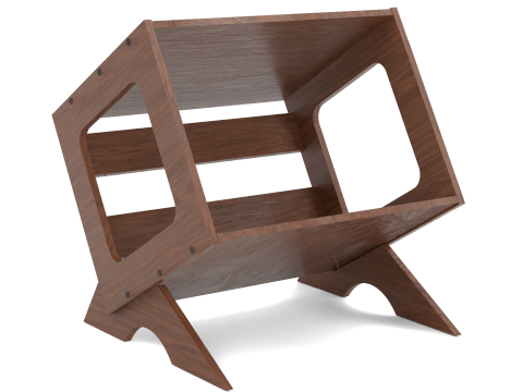 Books Record Storage Stand 3D Model