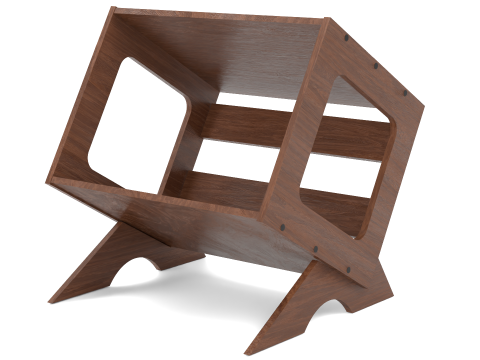 Books Record Storage Stand 3D Model